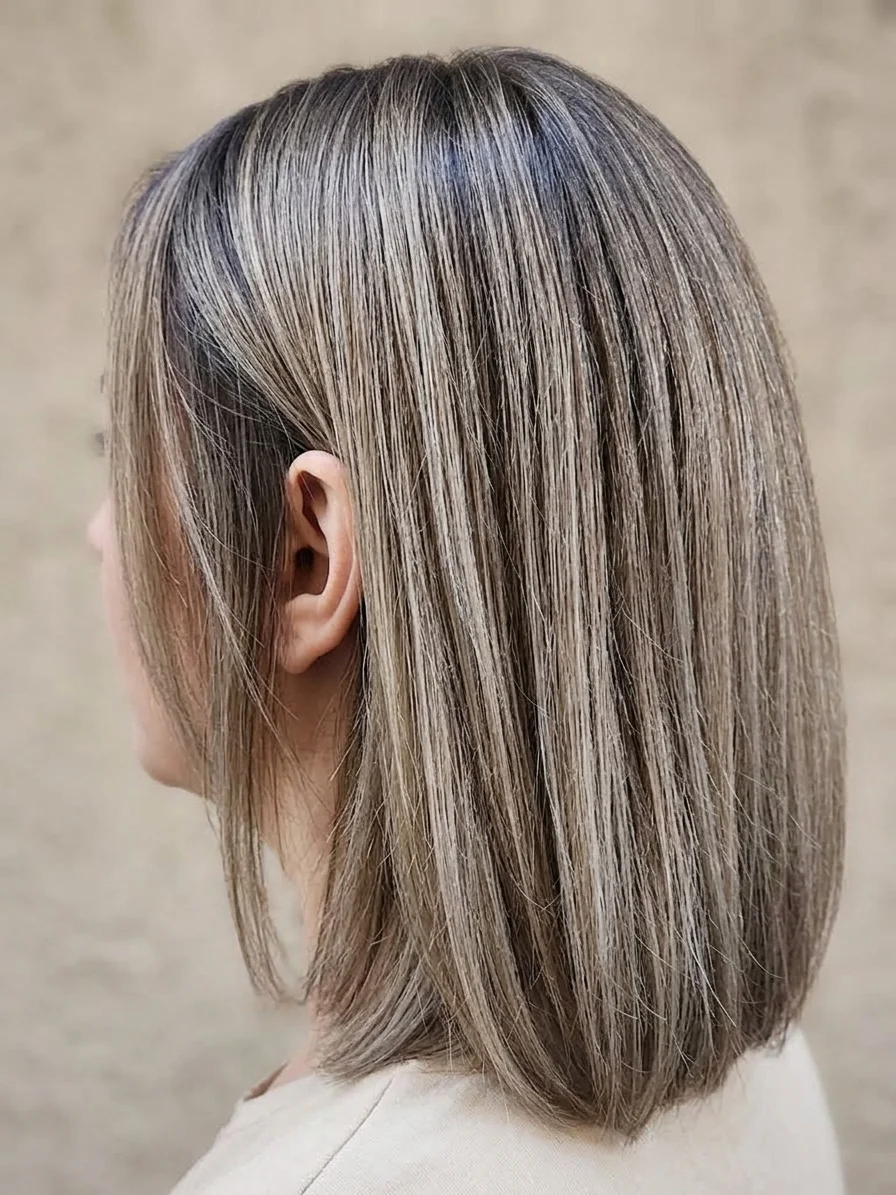 Balayage ash cu tuns, coafat și îndreptat cu placa — theHairGuy la domiciliu București