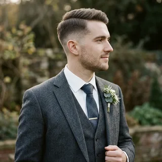 Groom with a tapered fade