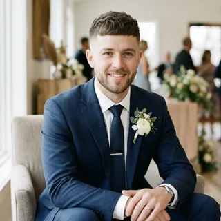 Groom with a textured crop